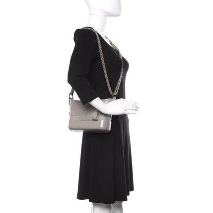 Chanel Aged Calfskin Quilted Small Gabrielle Hobo Grey 2 of 12