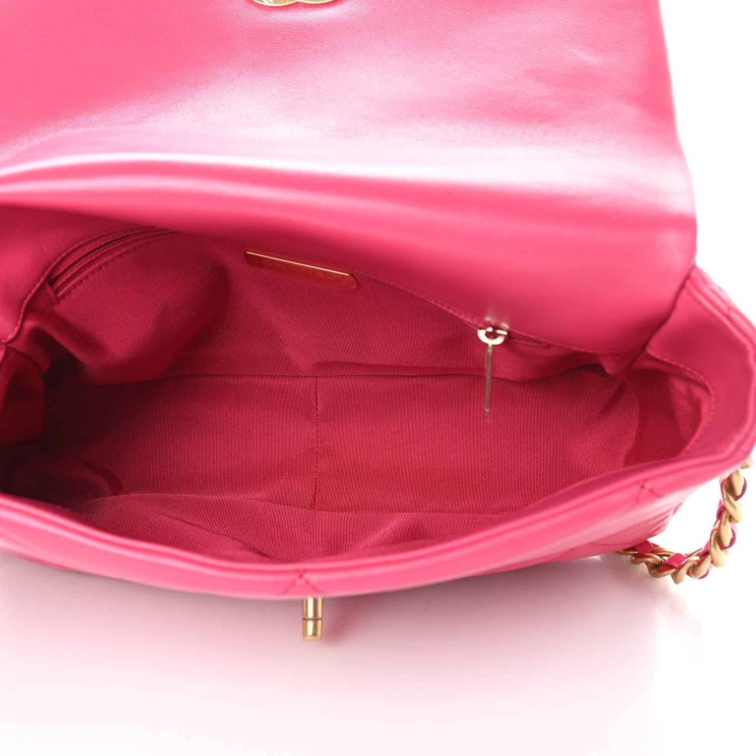 Chanel Goatskin Quilted Large Chanel 19 Flap Dark Pink 5 of 11