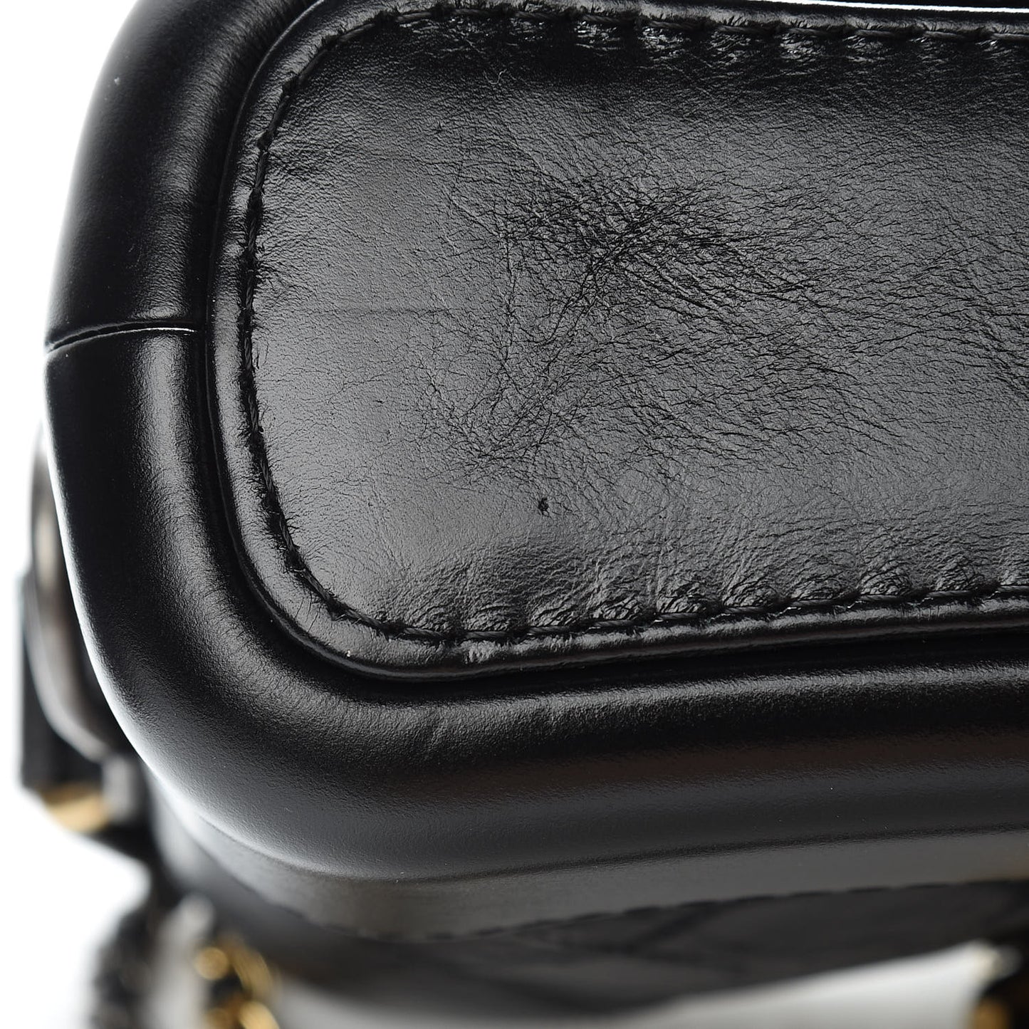 Aged Calfskin Quilted Small Gabrielle Hobo Black