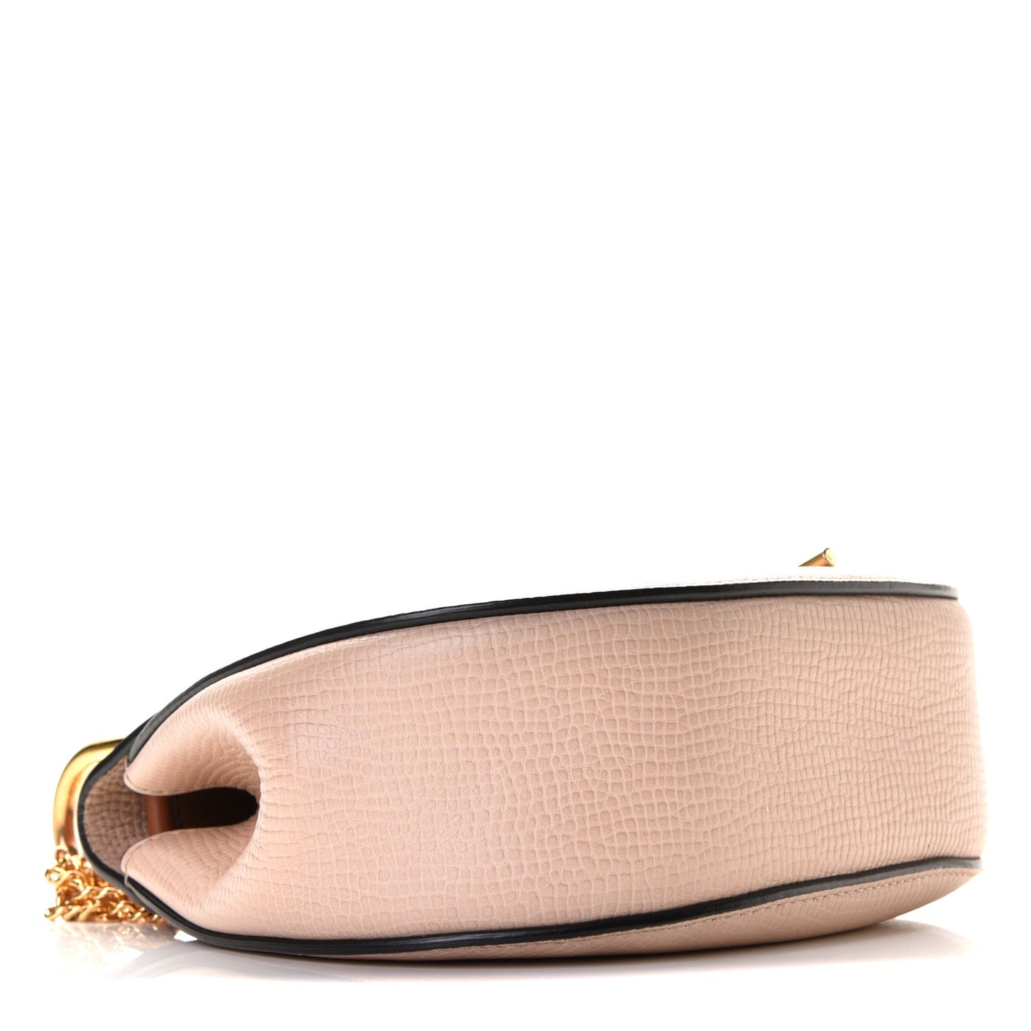 Grained Calfskin Lambskin Mini Bi-Color Drew Shoulder Bag Powder Beige Caramel