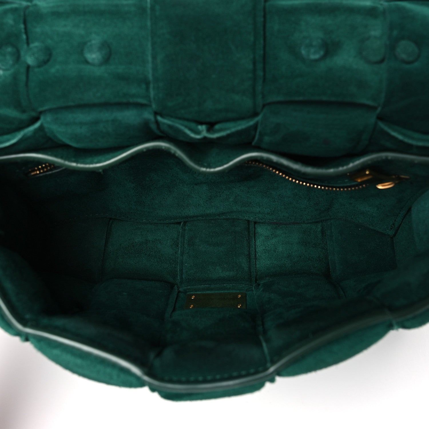 Bottega Veneta Suede Maxi Intrecciato Padded Chain Cassette Crossbody Bag Emerald Green 5 of 10