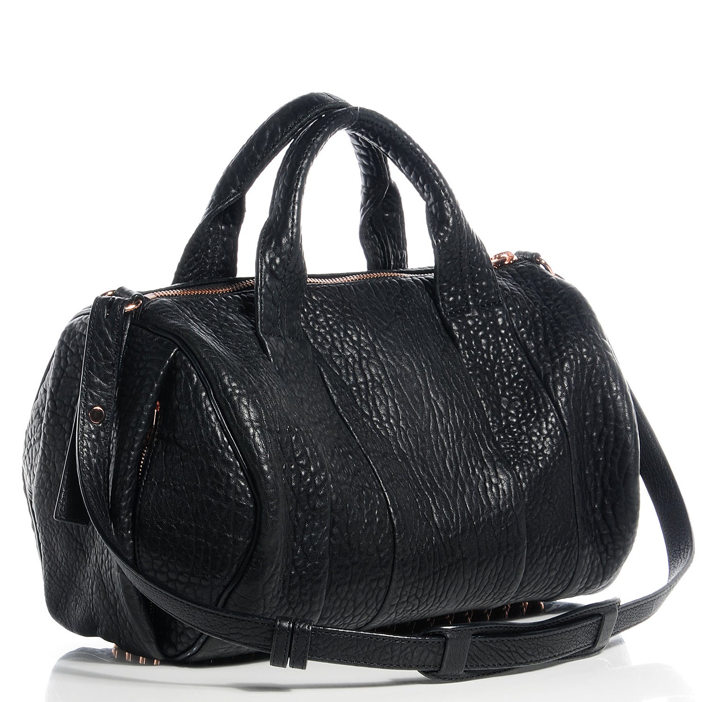 Pebbled Lambskin Rocco Black w Rose Gold Hardware