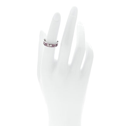 Hermes 18K White Gold Pink Sapphire Pave Kelly Ring 52 6 2 of 5