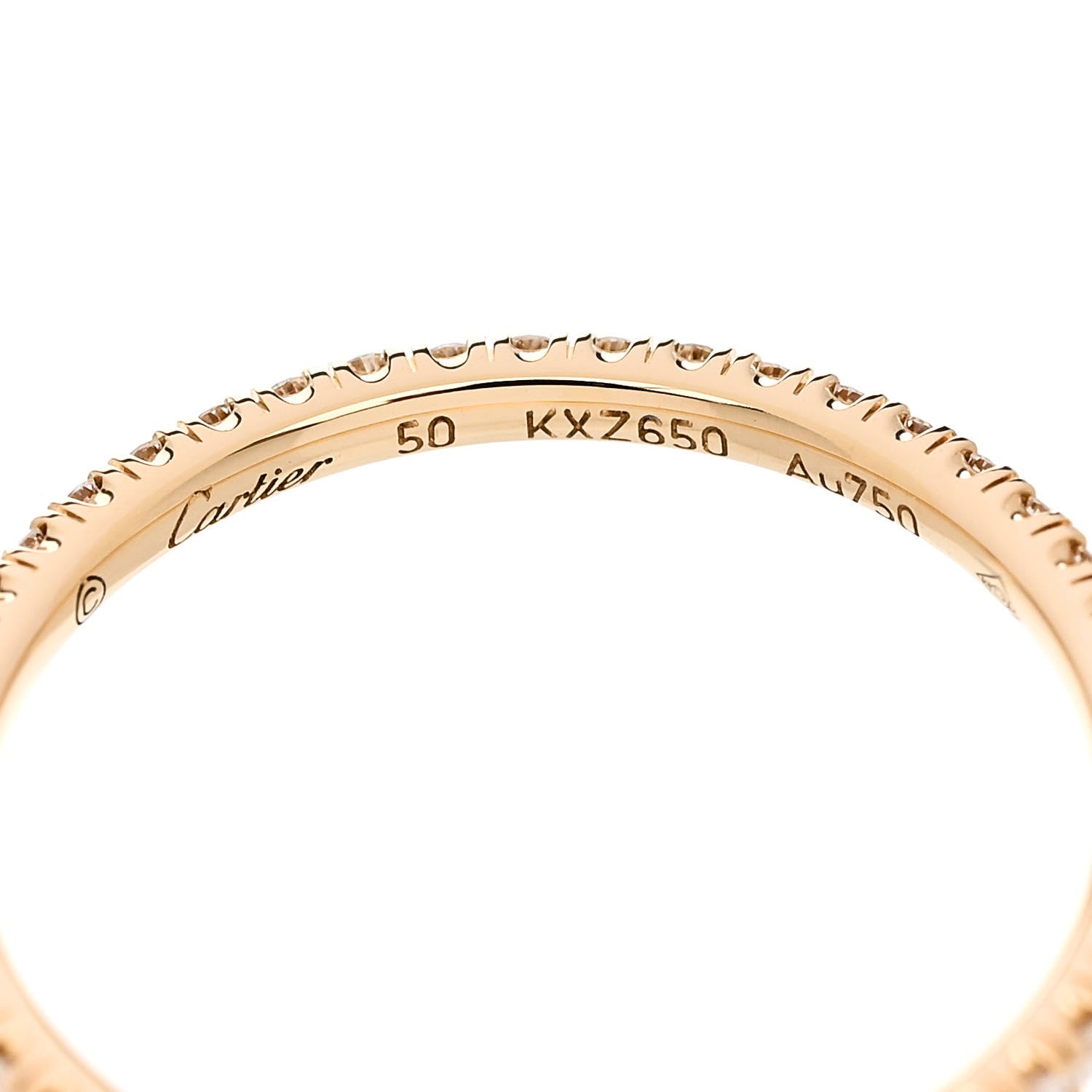 Cartier 18K Yellow Gold Diamond 1.5mm Etincelle de Cartier Wedding Band Ring 50 5.25 4 of 5