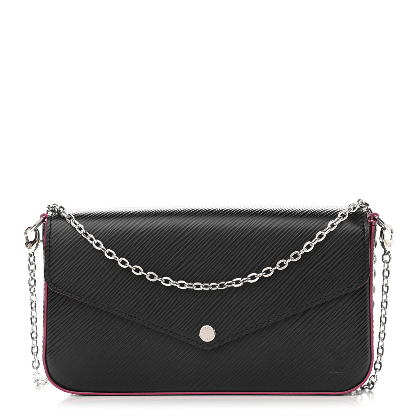 Epi Pochette Felicie Black Hot Pink