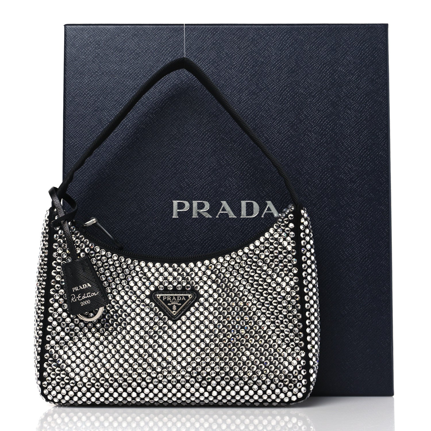 Prada Satin Crystal Mini Re-Edition 2000 Bag Cristal 9 of 9