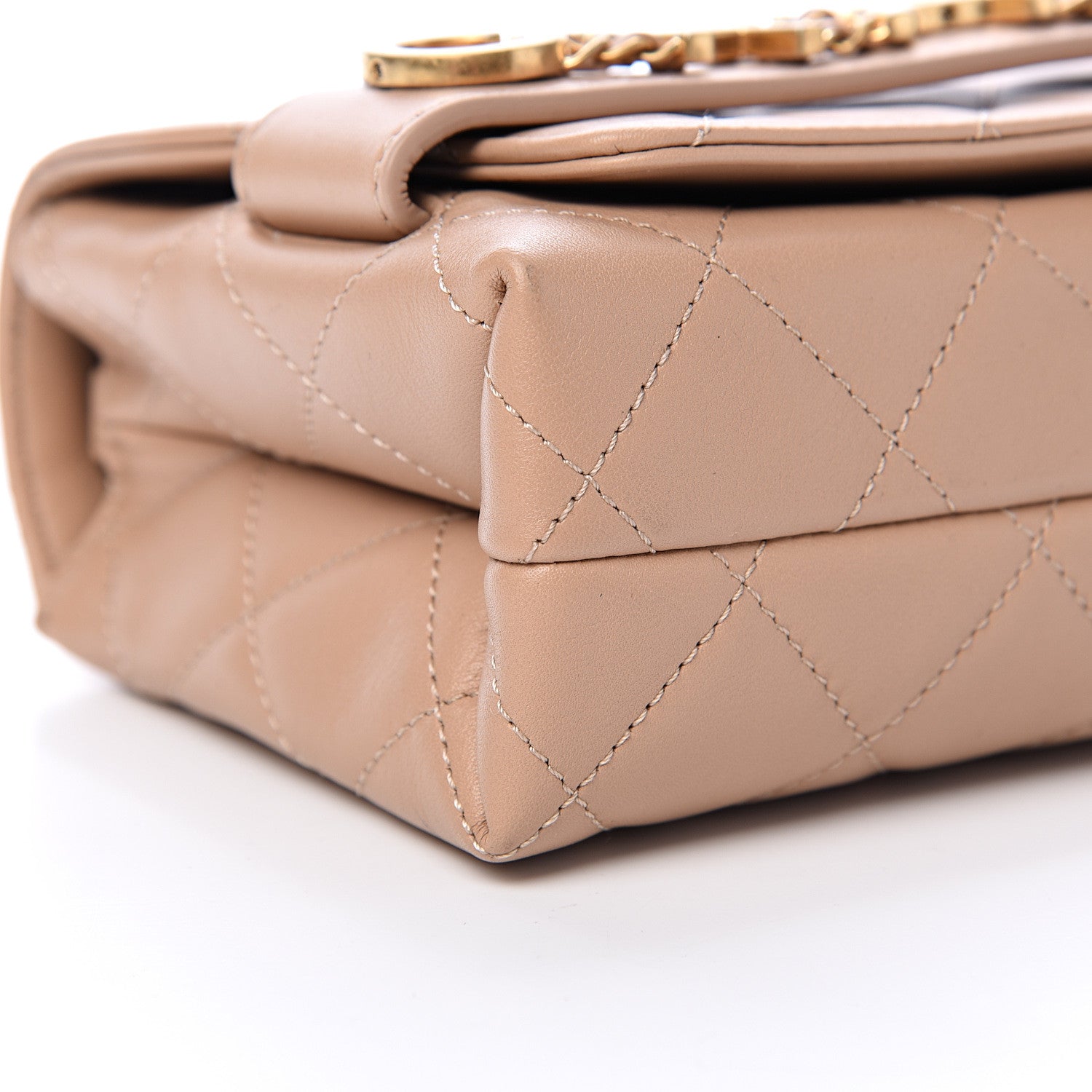 Chanel Calfskin Quilted Small Enchained Flap Beige 8 of 11