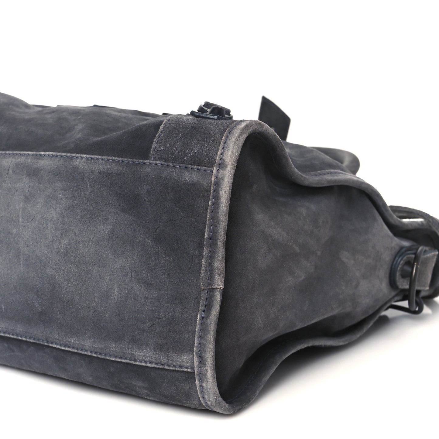 Waxed Suede Calfskin Classic Hardware Medium Le City Storm Grey