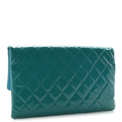 Chanel Patent Calfskin Quilted Beauty CC Clutch Blue 3 of 12
