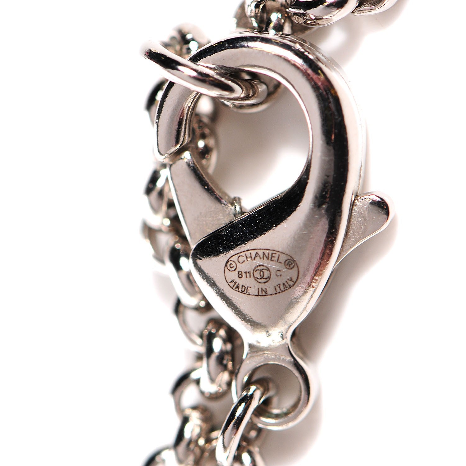 Chanel Pearl Beaded Gingham CC Long Necklace Black 5 of 5