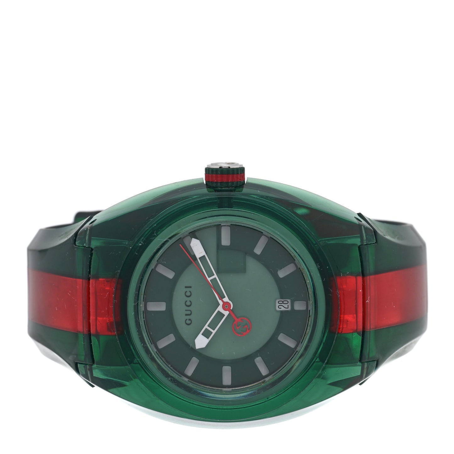 Stainless Steel Rubber 46mm Sync Web Quartz Watch Green