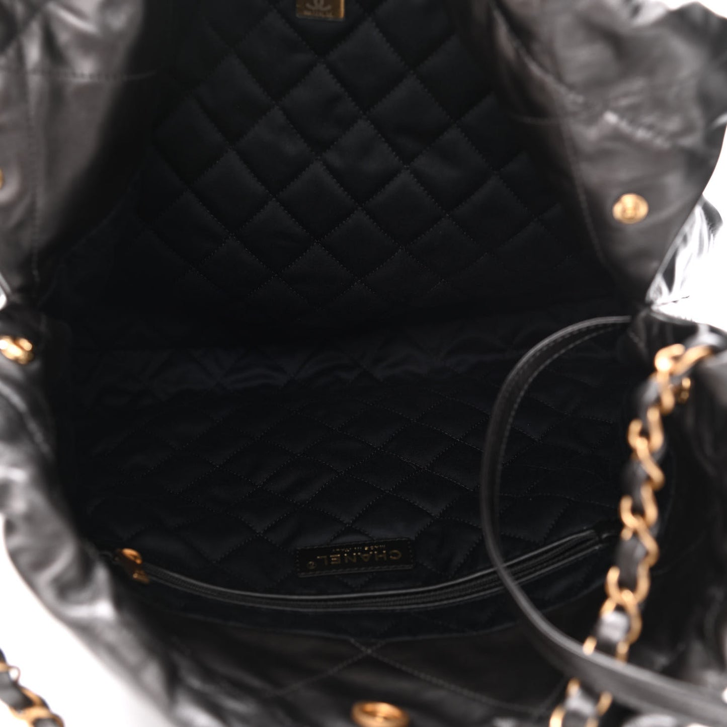 Metallic Calfskin Quilted Small Chanel 22 Ruthenium