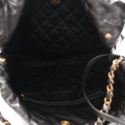 Chanel Metallic Calfskin Quilted Small Chanel 22 Ruthenium 6 of 12