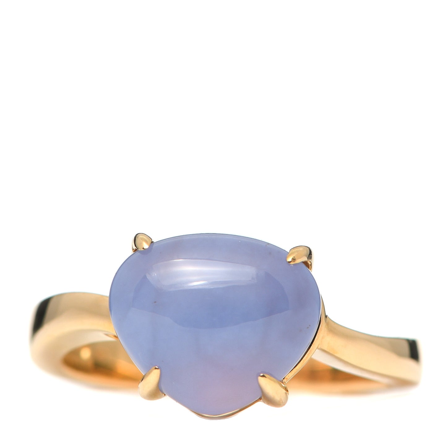 18K Yellow Gold Chalcedony Sassi Ring 54 6.75