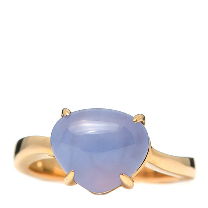 Bulgari 18K Yellow Gold Chalcedony Sassi Ring 54 6.75 1 of 4