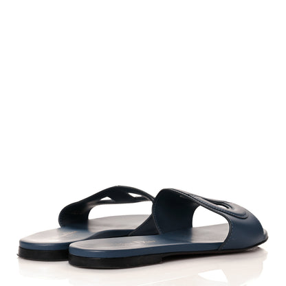 Christian Dior Calfskin D-Club Mule Sandal 37 Navy 4 of 14