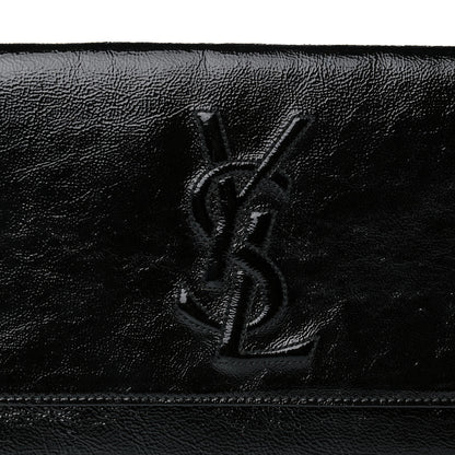 Saint Laurent Textured Patent Monogram Large Belle De Jour Clutch Black 7 of 12