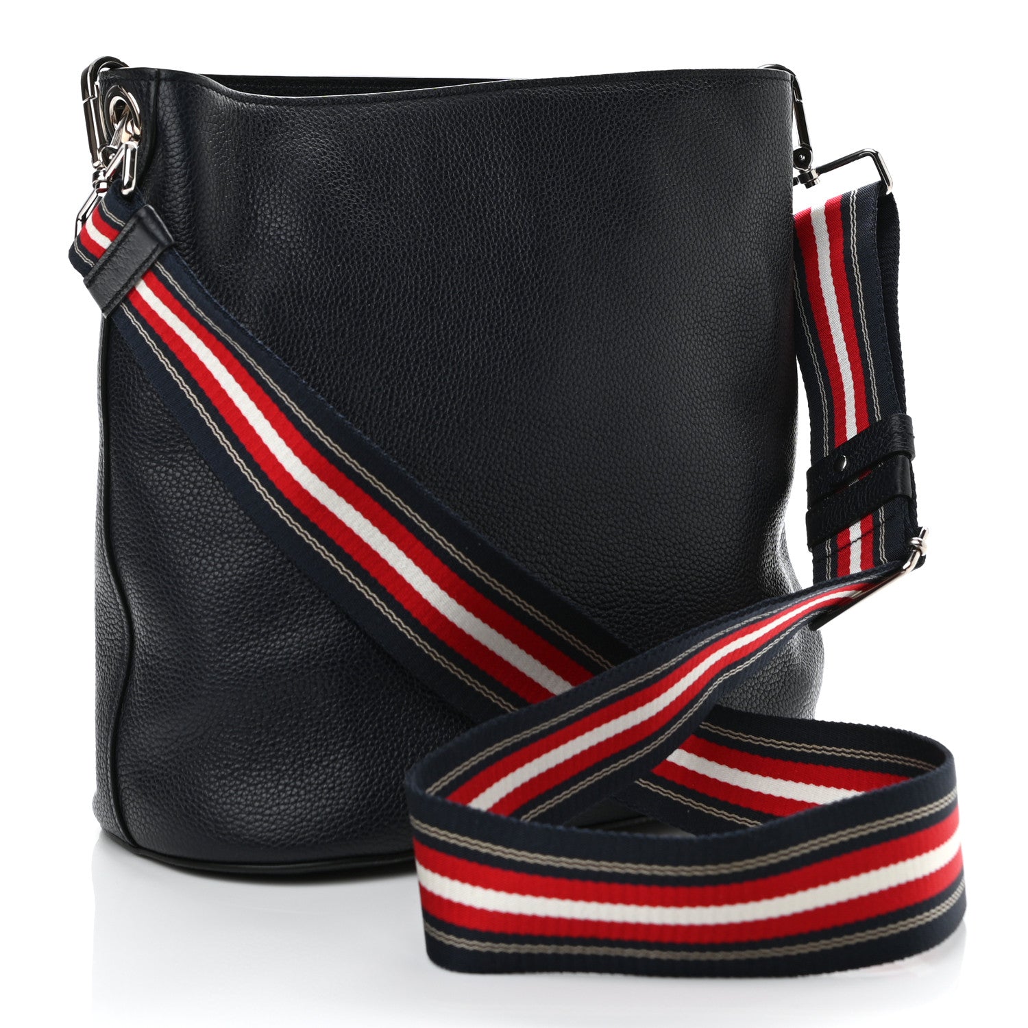 Prada Vitello Daino Logo Crossbody Bag Baltico 2 of 9