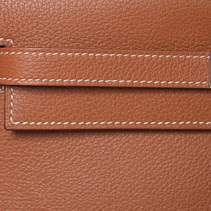 Hermes Evercolor Kelly Wallet To Go Gold 9 of 13