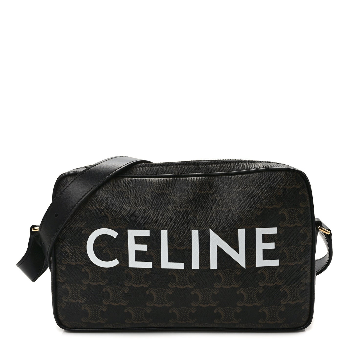 Triomphe Canvas Medium Messenger Bag Black