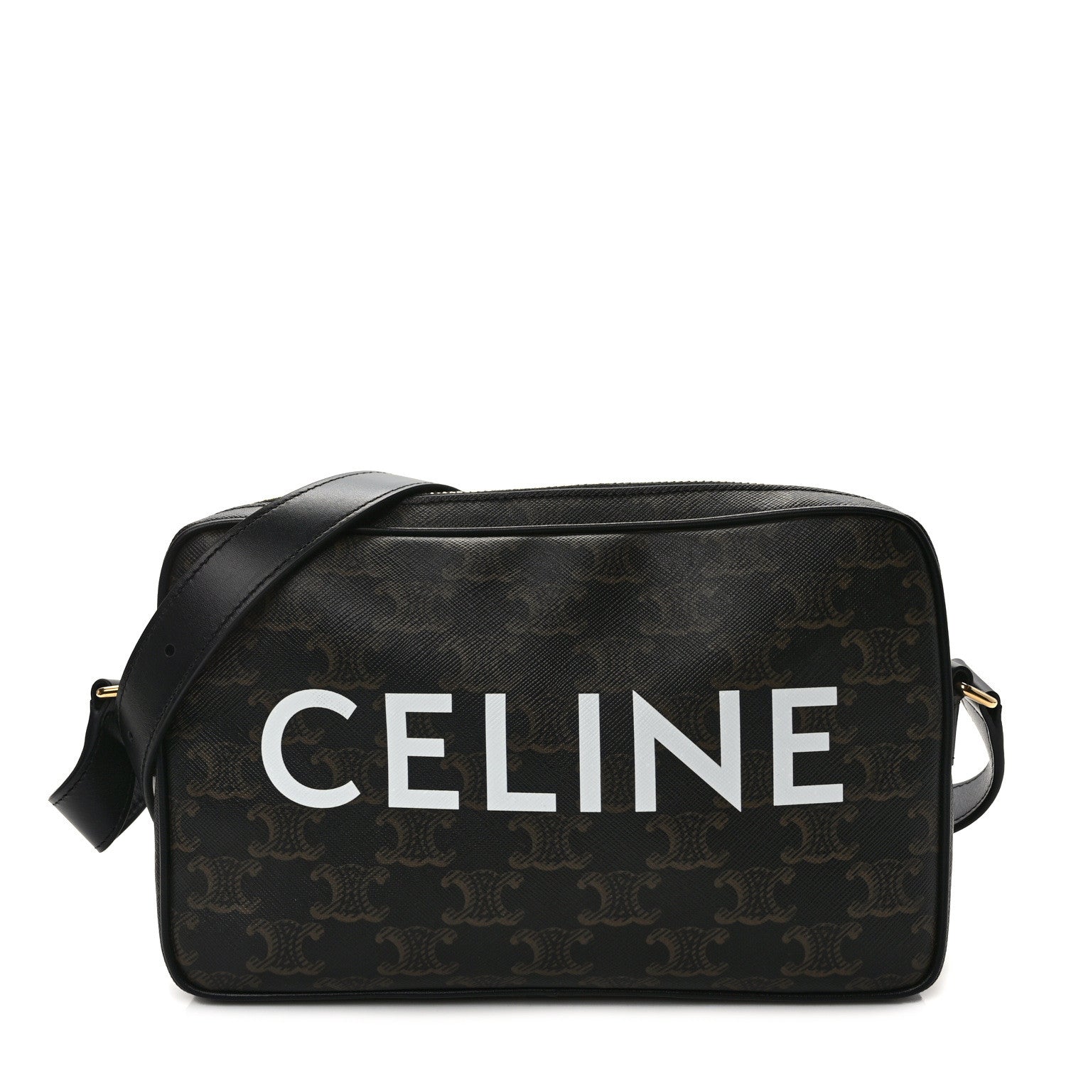 Celine Triomphe Canvas Medium Messenger Bag Black 1 of 13