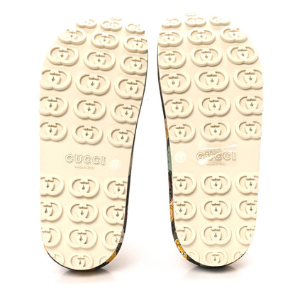 Gucci X PIKARAR Cubic Rubber Monogram Animal Print Womens Interlocking G Platform 42mm Slide Sandals 38 Beige Ebony Multicolor 6 of 10