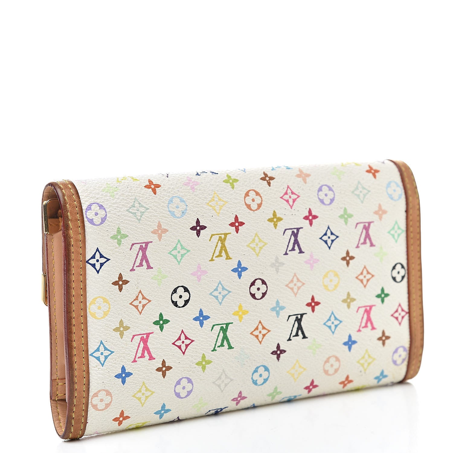 Louis Vuitton Monogram Multicolor Porte Tresor International Wallet White 3 of 17