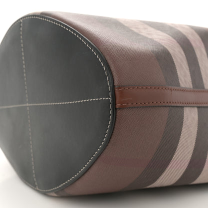 Burberry Giant Check Calfskin TB Bucket Bag Dark Birch 9 of 11