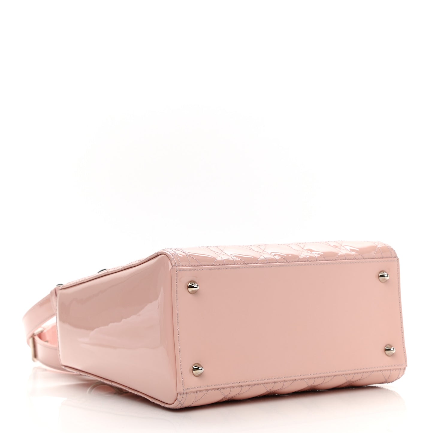 Patent Cannage Medium Lady Dior Rose Clair