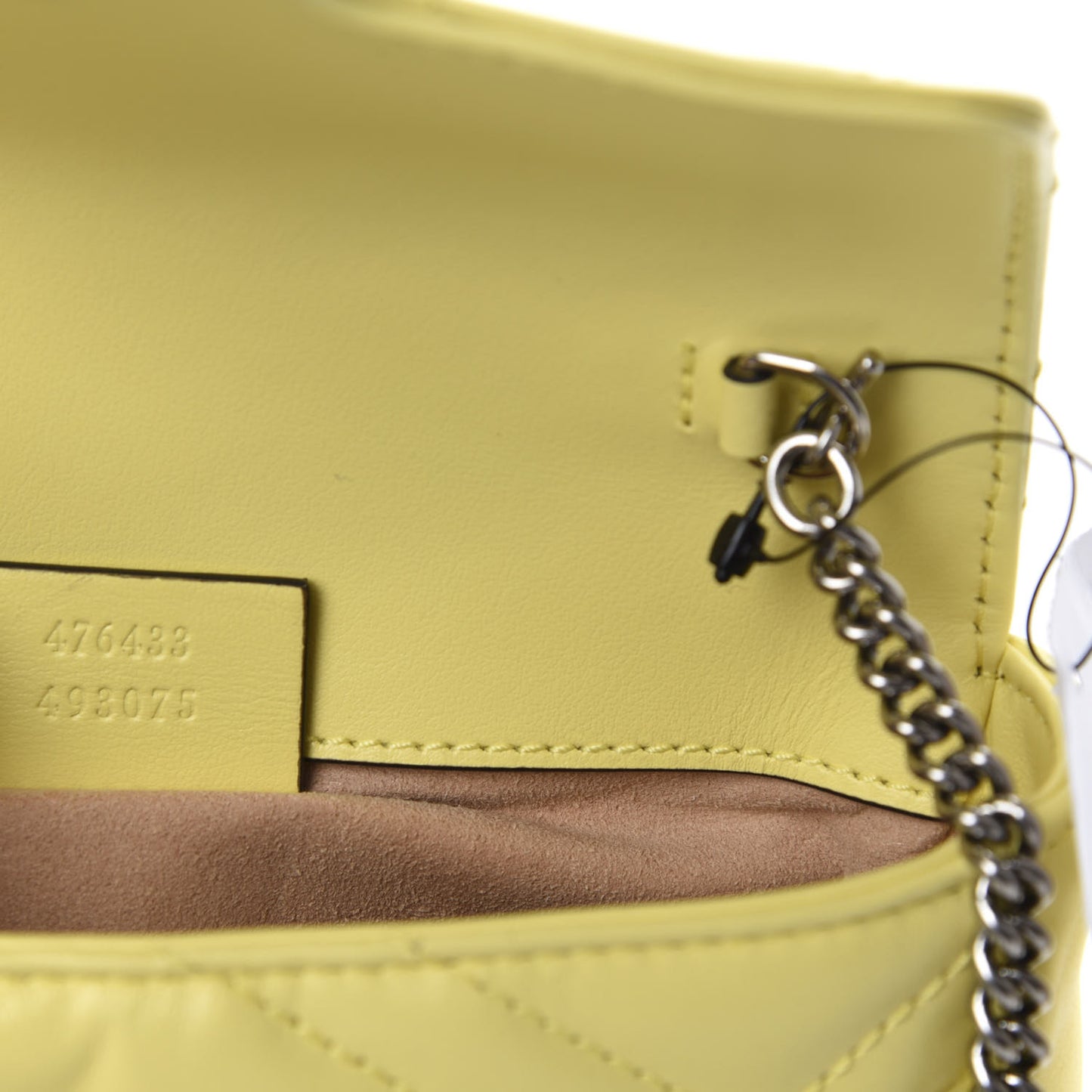 Calfskin Matelasse Super Mini GG Marmont Shoulder Bag Banana