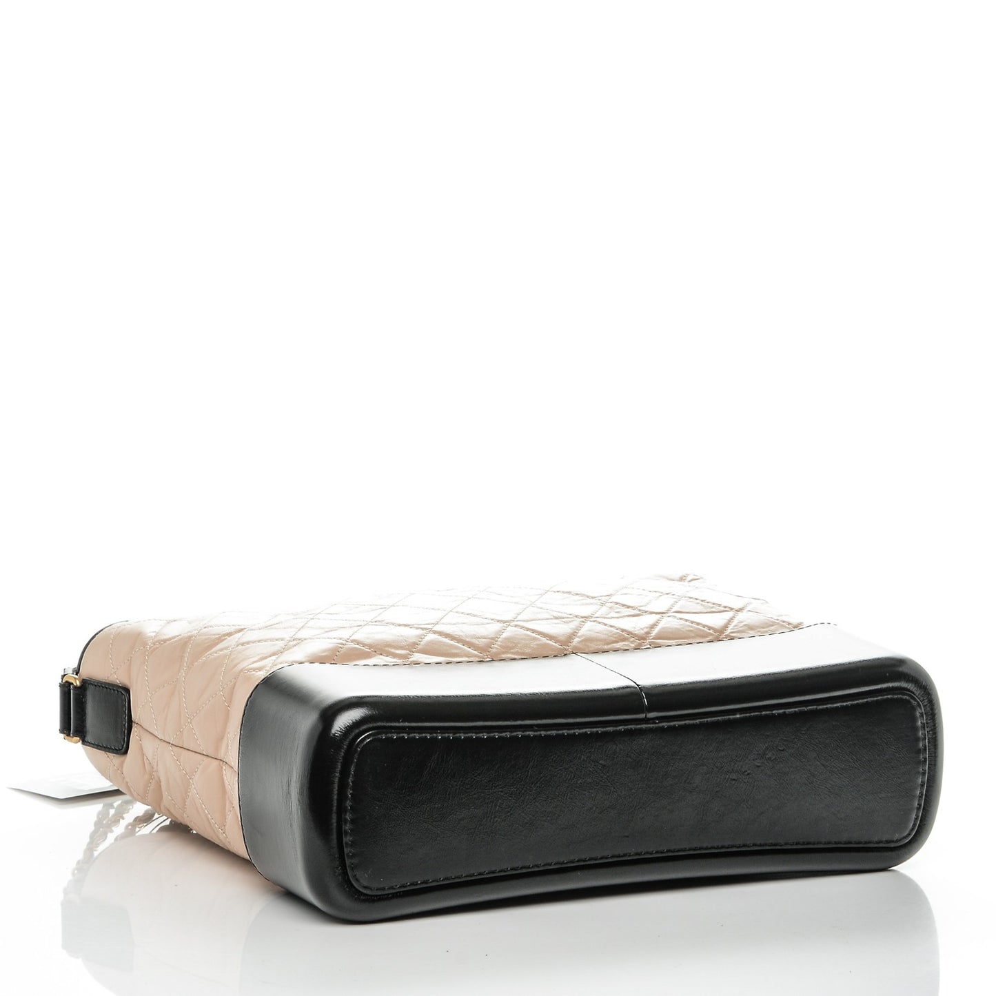 Aged Calfskin Quilted Large Gabrielle Hobo Beige Black