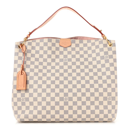 Louis Vuitton Damier Azur Graceful MM Rose Ballerine 1 of 9
