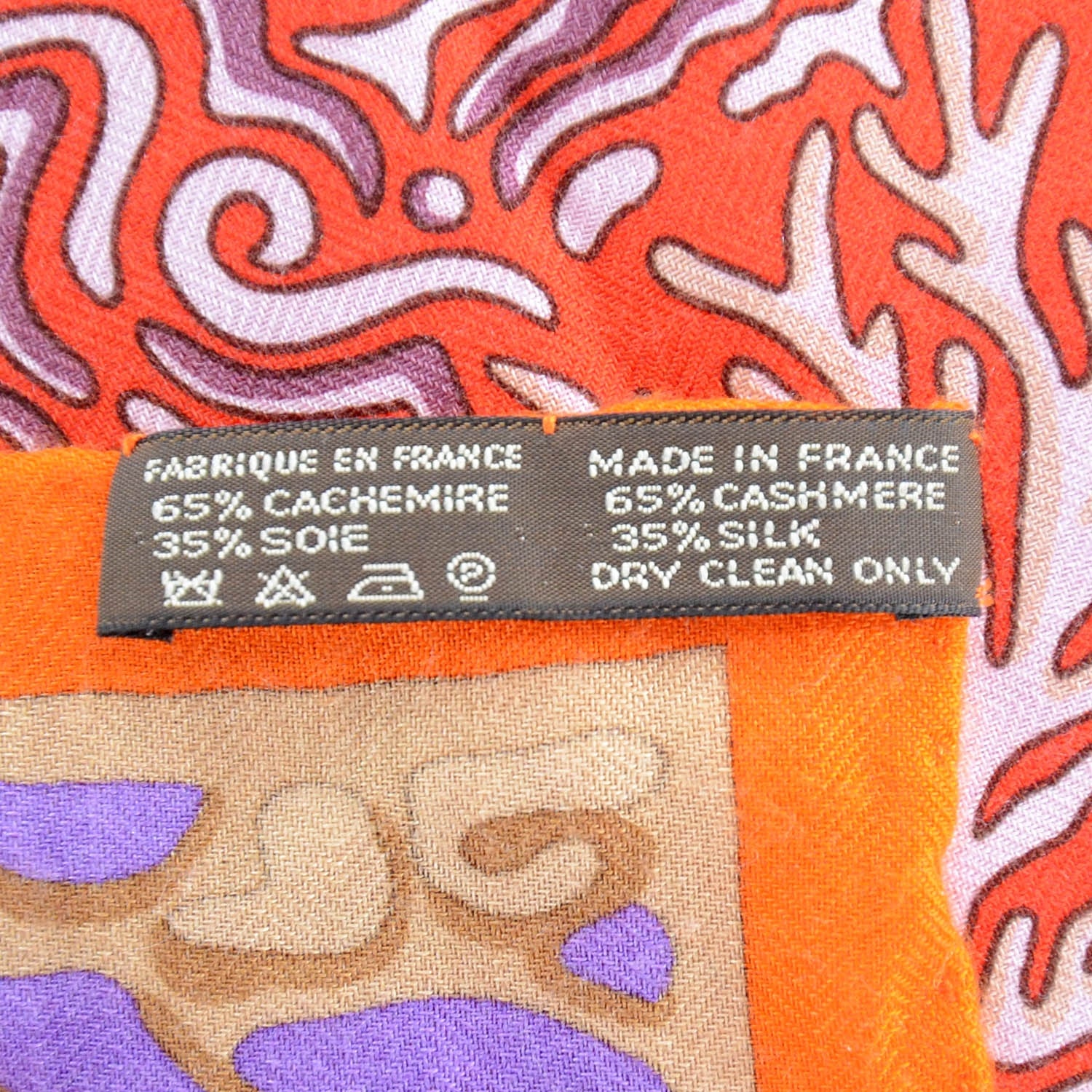 Hermes Cashmere Silk La Legende Du Poisson Corail Shawl 140 6 of 8