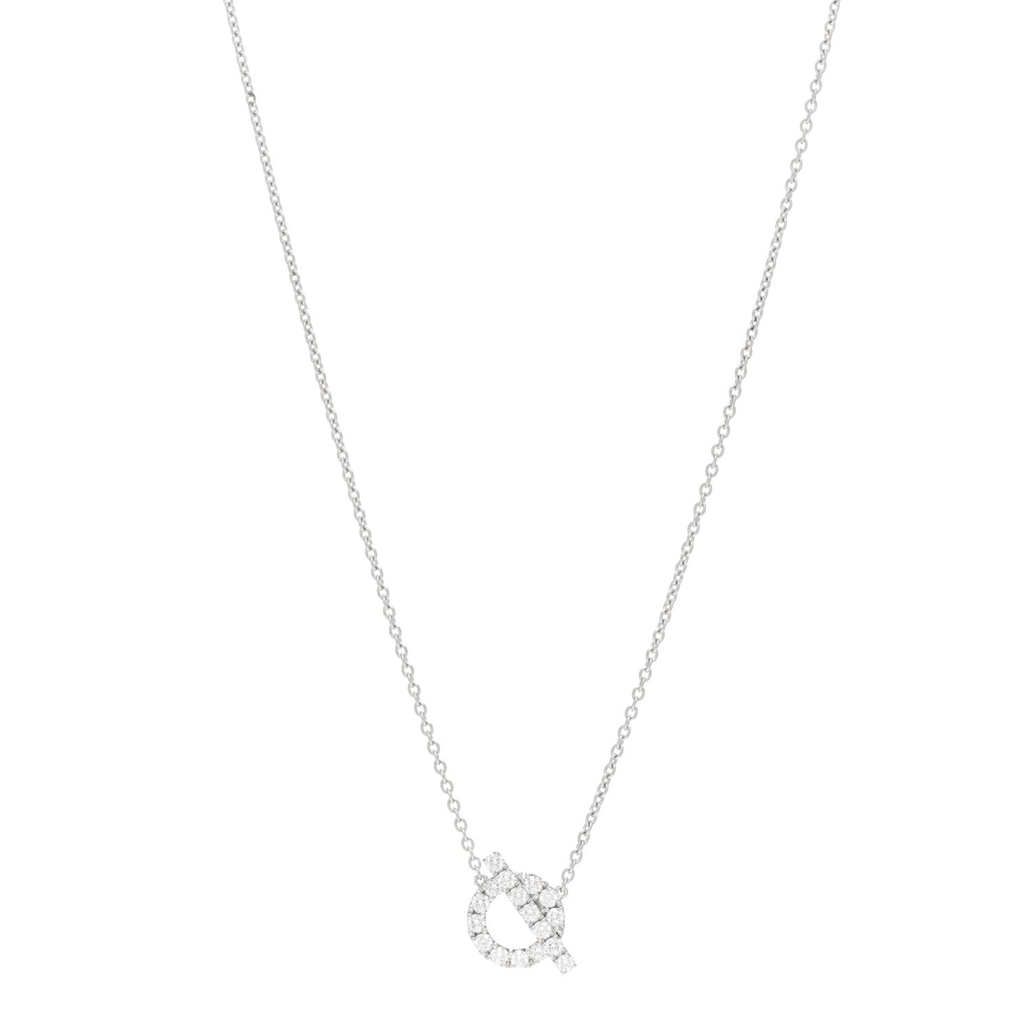 18K White Gold Diamond Finesse Pendant Necklace