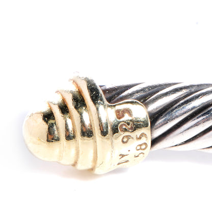 David Yurman Sterling Silver 14K Yellow Gold 5mm Cable Classics Bracelet 4 of 5