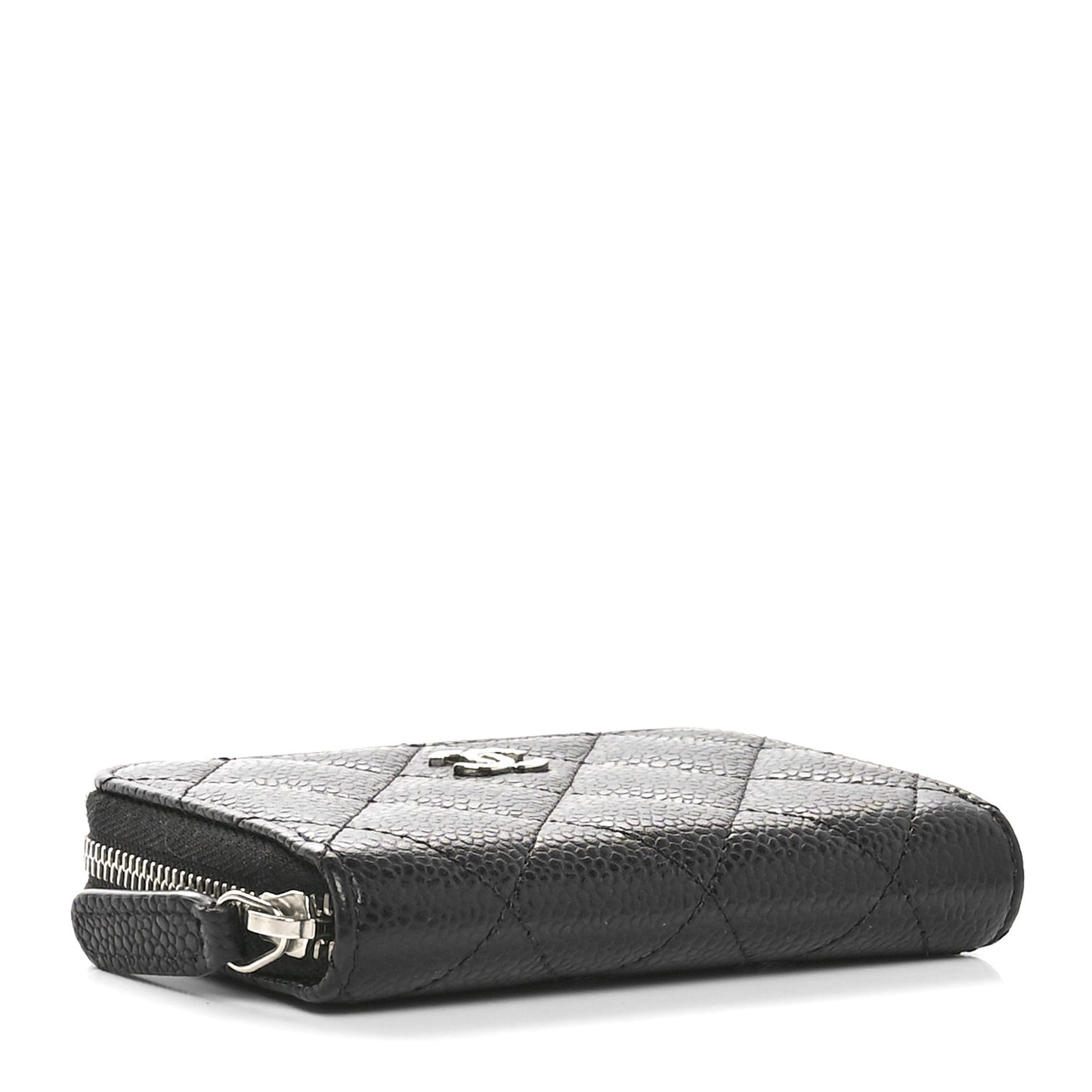 Caviar Quilted Zip Coin Purse Black