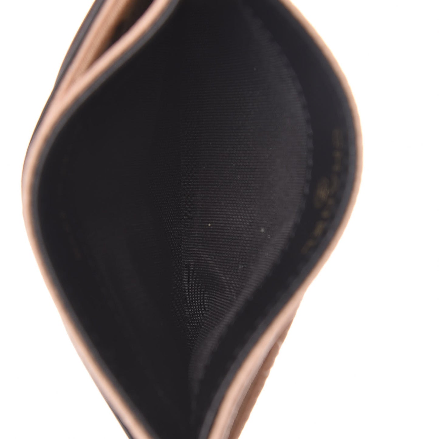 Caviar Quilted Filigree Card Holder Beige Black