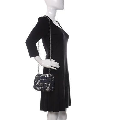 Chanel Jersey Quilted Graffiti Reissue Mini Flap Navy Blue 2 of 10