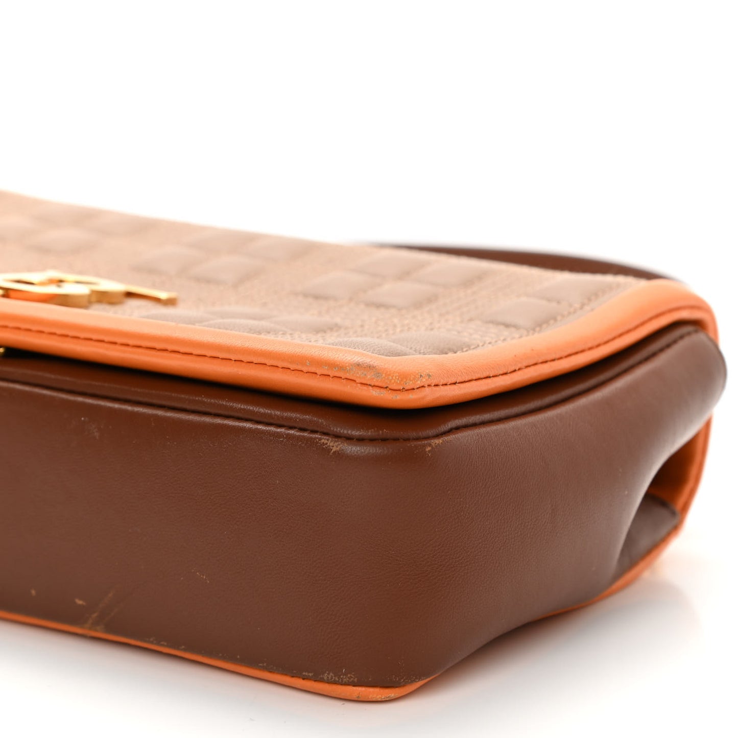 Lambskin Quilted Small Lola Bag Brown