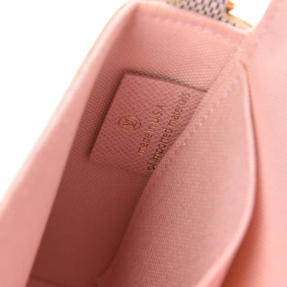 Louis Vuitton Damier Azur Pochette Felicie Chain Wallet Rose Ballerine 8 of 12