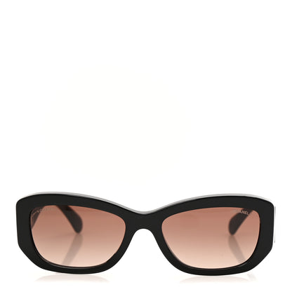 Chanel Acetate Rectangle Sunglasses 5493 Black Brown 2 of 9
