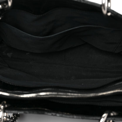 Chanel Patent Quilted Grand Shopping Tote GST Black 5 of 11