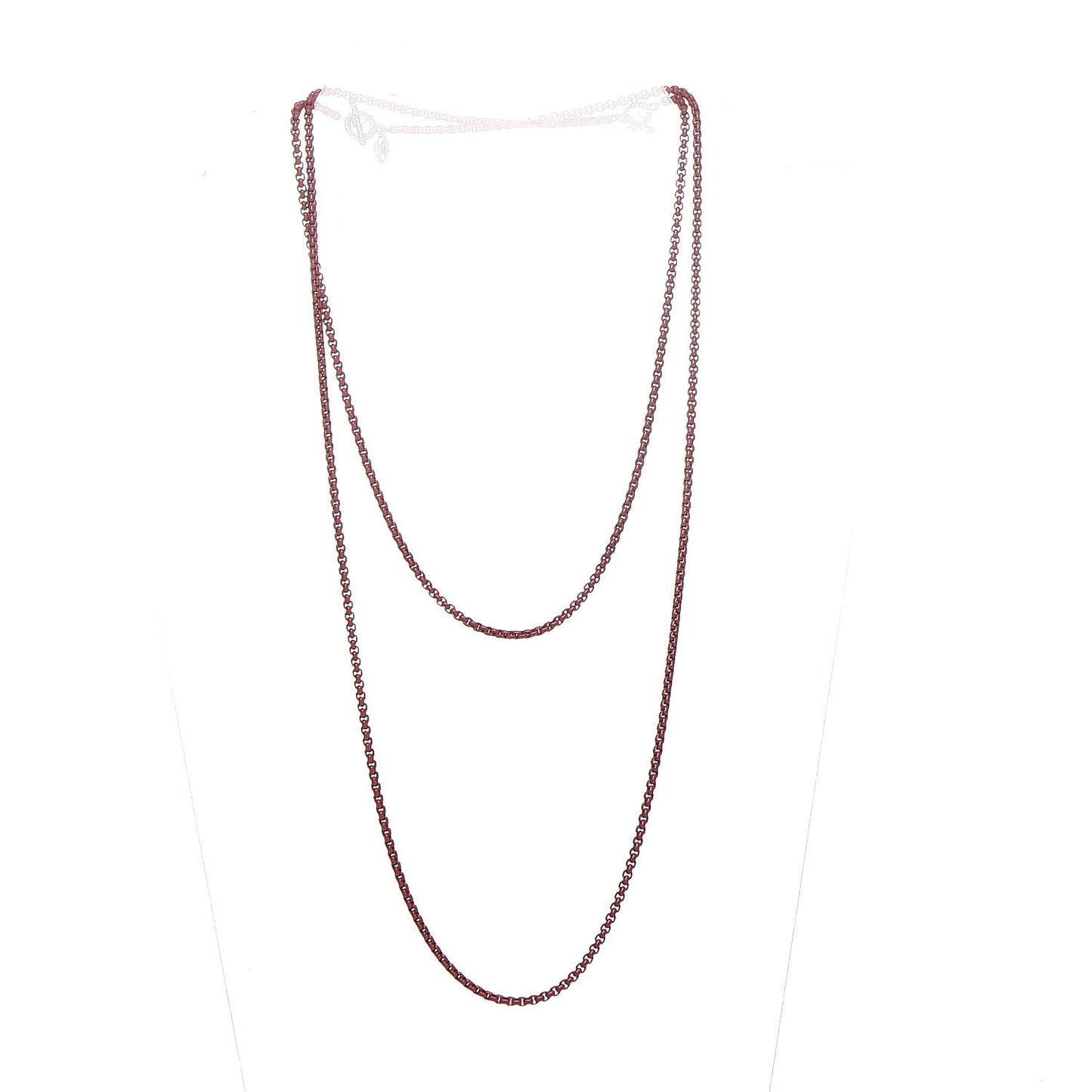 Stainless Steel Acrylic 14K Rose Gold Bel Aire Chain Necklace Coral