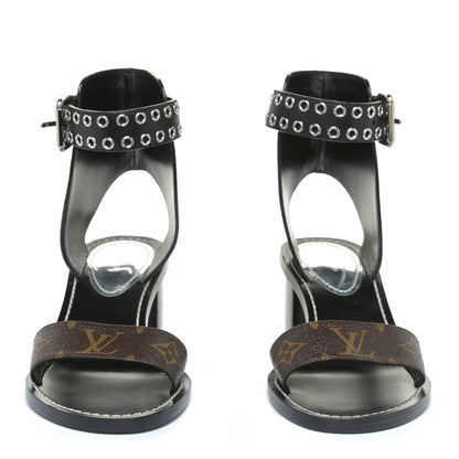 Louis Vuitton Calfskin Monogram Passenger Sandals 39 Black 3 of 14