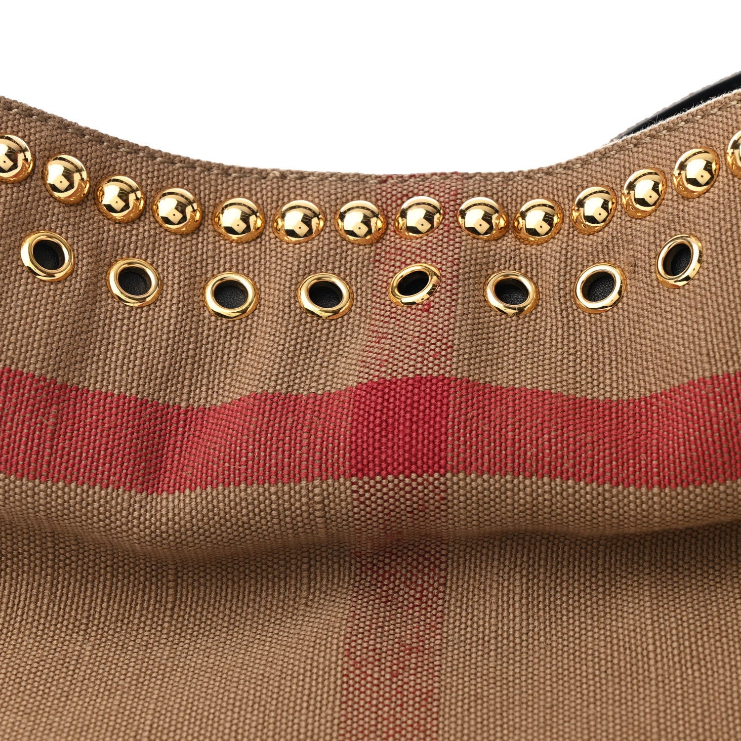Burberry Canvas Mega Check Studded Medium Ashby Bucket Bag Black 8 of 10