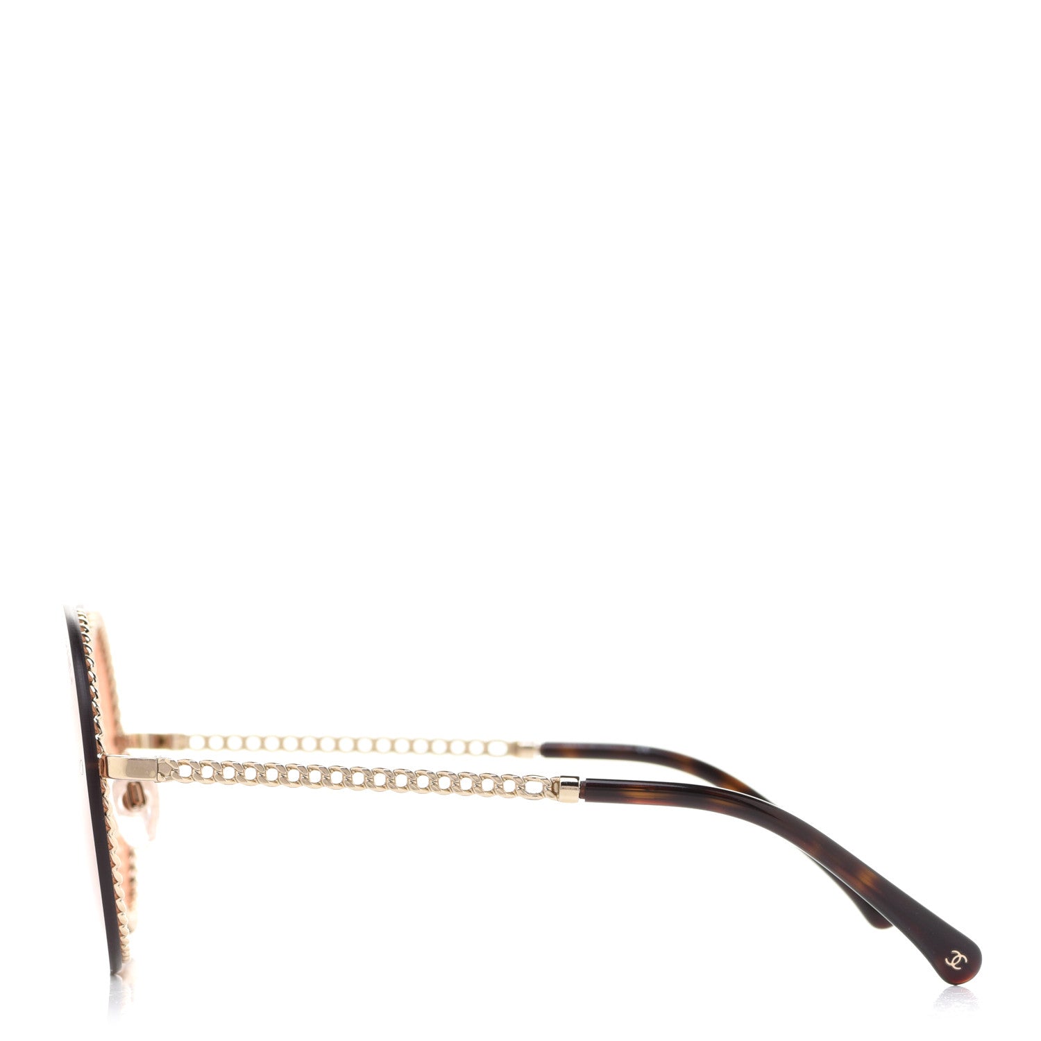 Chanel Round Removable Triple Hanging Chain Sunglasses 4245 Light Brown 3 of 7