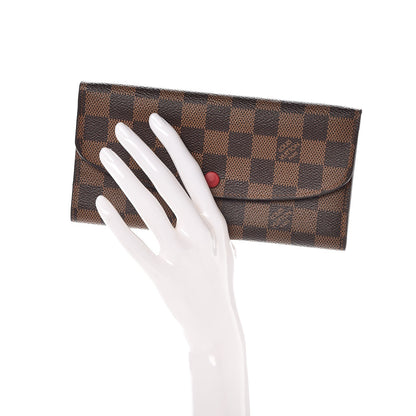 Louis Vuitton Damier Ebene Emilie Wallet Red 2 of 8