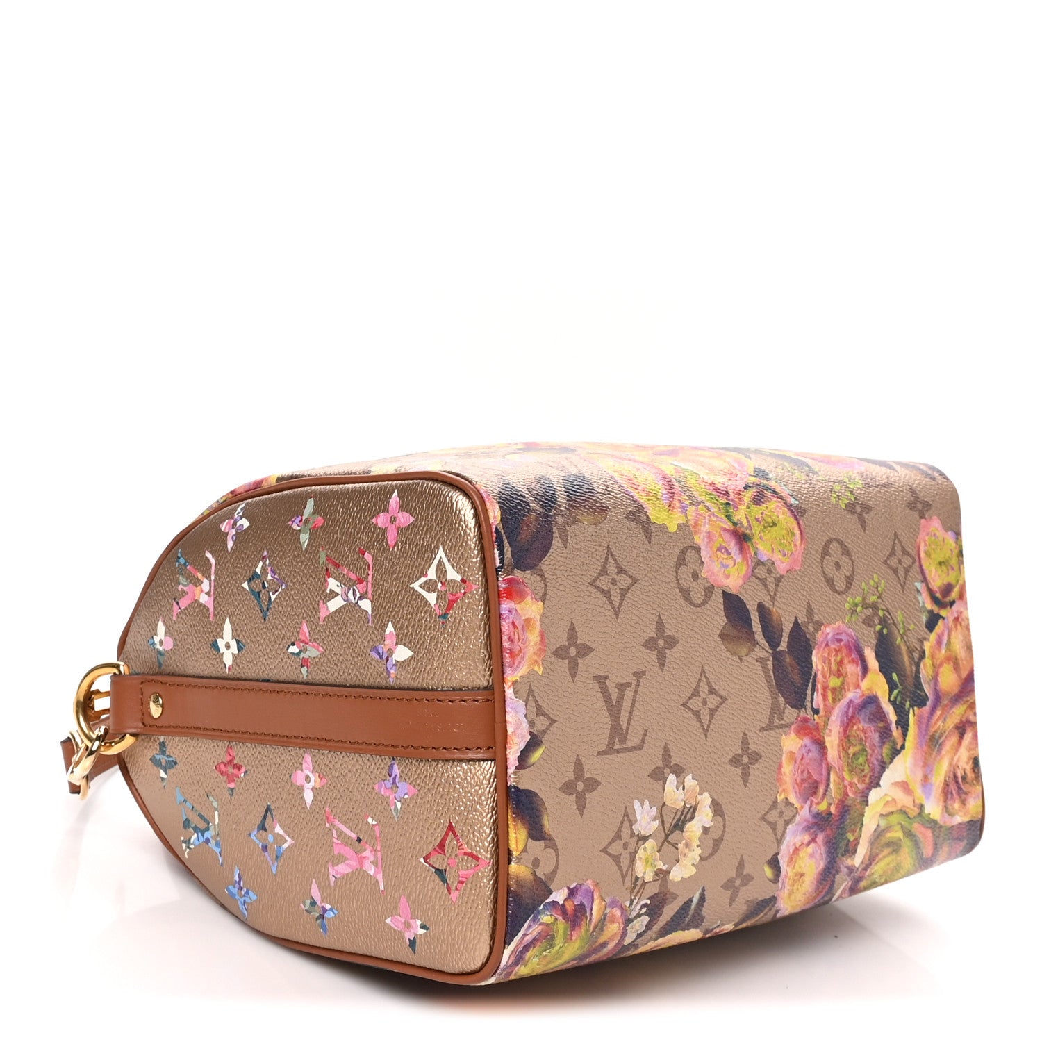 Louis Vuitton Metallic Monogram LV Garden Speedy Bandouliere 25 Gold 4 of 9