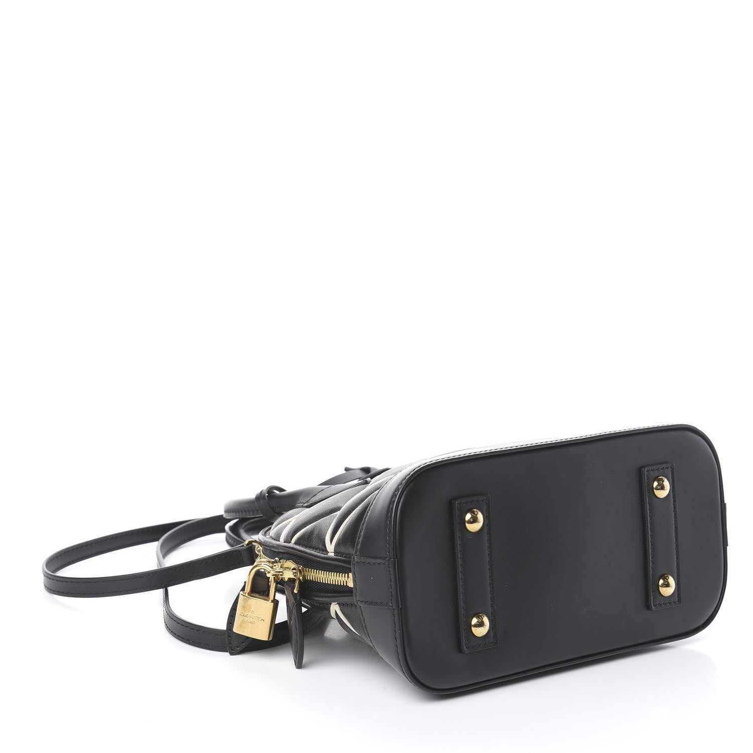 Louis Vuitton Lambskin Malletage Alma BB Black 3 of 8