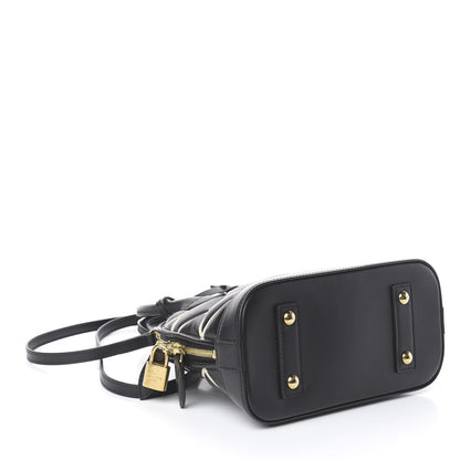 Louis Vuitton Lambskin Malletage Alma BB Black 3 of 8